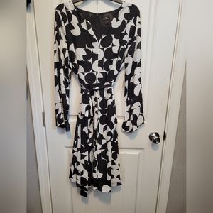 Worthington Geometric Black and White Dress